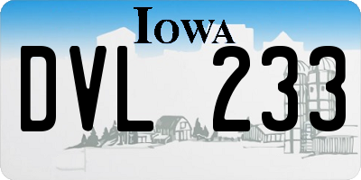 IA license plate DVL233