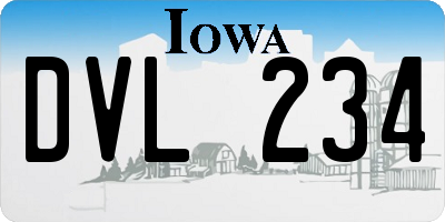 IA license plate DVL234