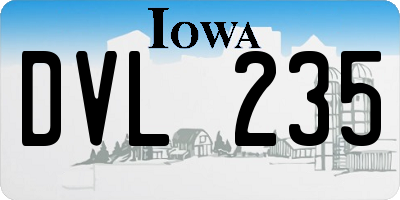 IA license plate DVL235