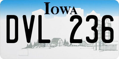 IA license plate DVL236