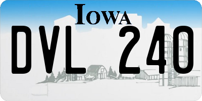 IA license plate DVL240