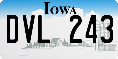IA license plate DVL243