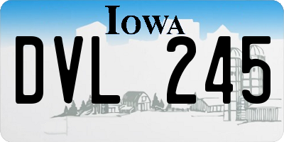 IA license plate DVL245