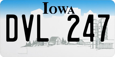 IA license plate DVL247