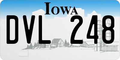IA license plate DVL248