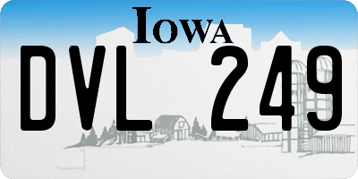 IA license plate DVL249