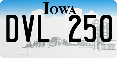 IA license plate DVL250