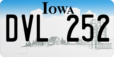 IA license plate DVL252