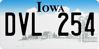IA license plate DVL254