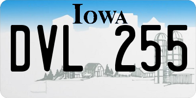 IA license plate DVL255
