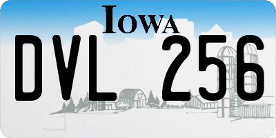 IA license plate DVL256