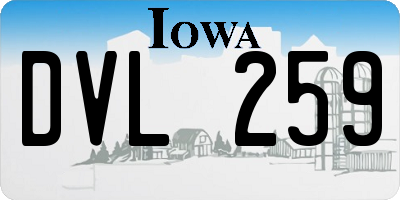 IA license plate DVL259