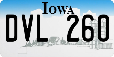 IA license plate DVL260