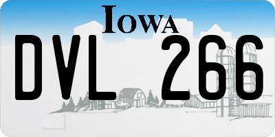 IA license plate DVL266
