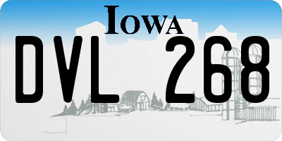 IA license plate DVL268