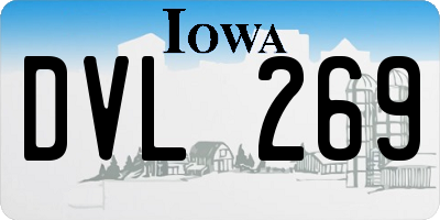 IA license plate DVL269