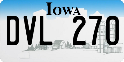 IA license plate DVL270
