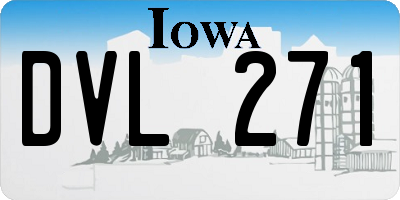 IA license plate DVL271