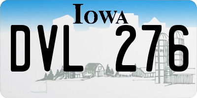 IA license plate DVL276