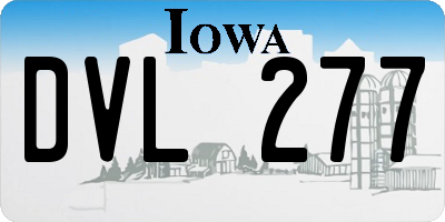 IA license plate DVL277
