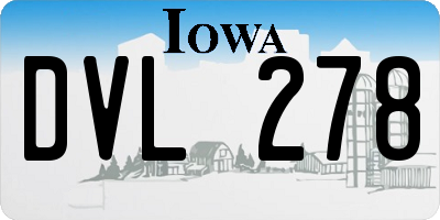 IA license plate DVL278