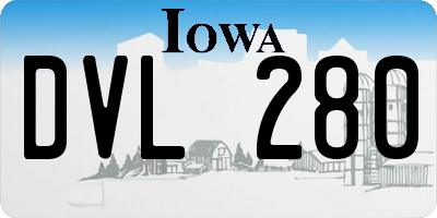 IA license plate DVL280