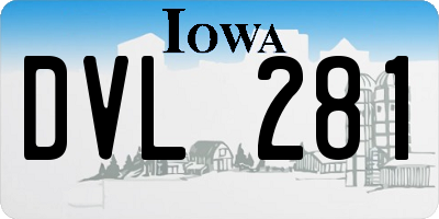 IA license plate DVL281