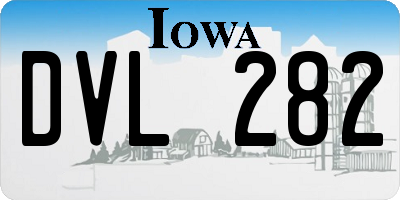 IA license plate DVL282