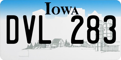 IA license plate DVL283