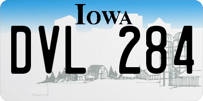 IA license plate DVL284