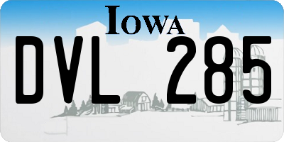 IA license plate DVL285