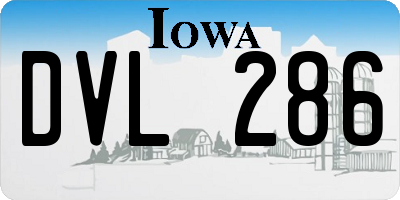 IA license plate DVL286