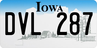 IA license plate DVL287
