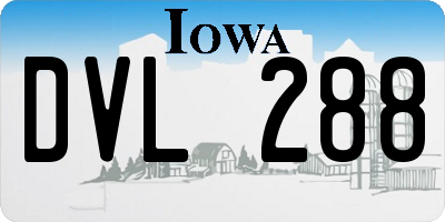 IA license plate DVL288