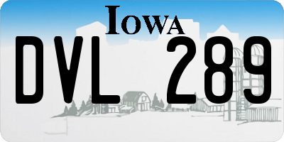 IA license plate DVL289