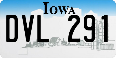 IA license plate DVL291