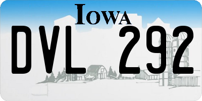 IA license plate DVL292