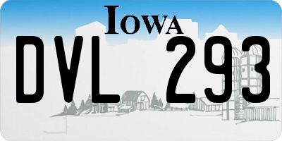 IA license plate DVL293