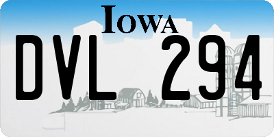 IA license plate DVL294