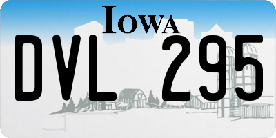 IA license plate DVL295