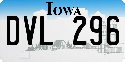 IA license plate DVL296