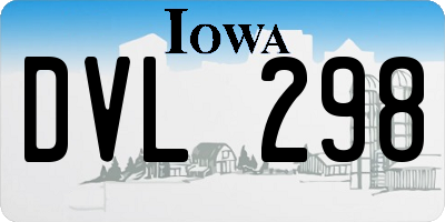 IA license plate DVL298