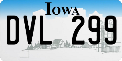 IA license plate DVL299