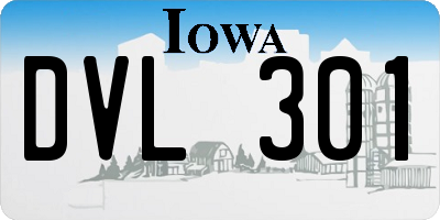 IA license plate DVL301
