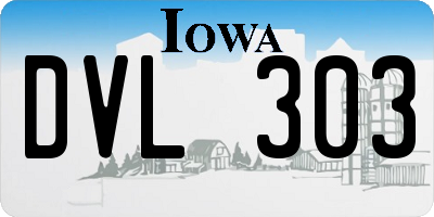 IA license plate DVL303