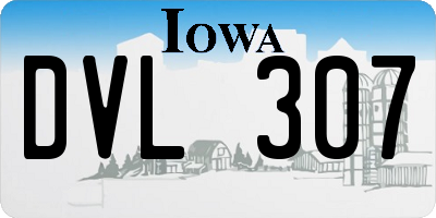 IA license plate DVL307