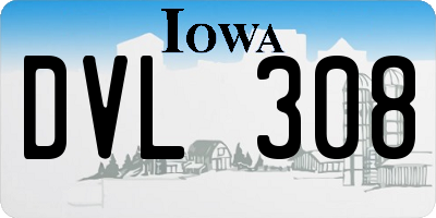 IA license plate DVL308