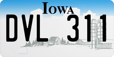 IA license plate DVL311