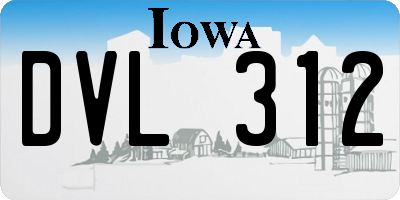IA license plate DVL312