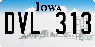 IA license plate DVL313